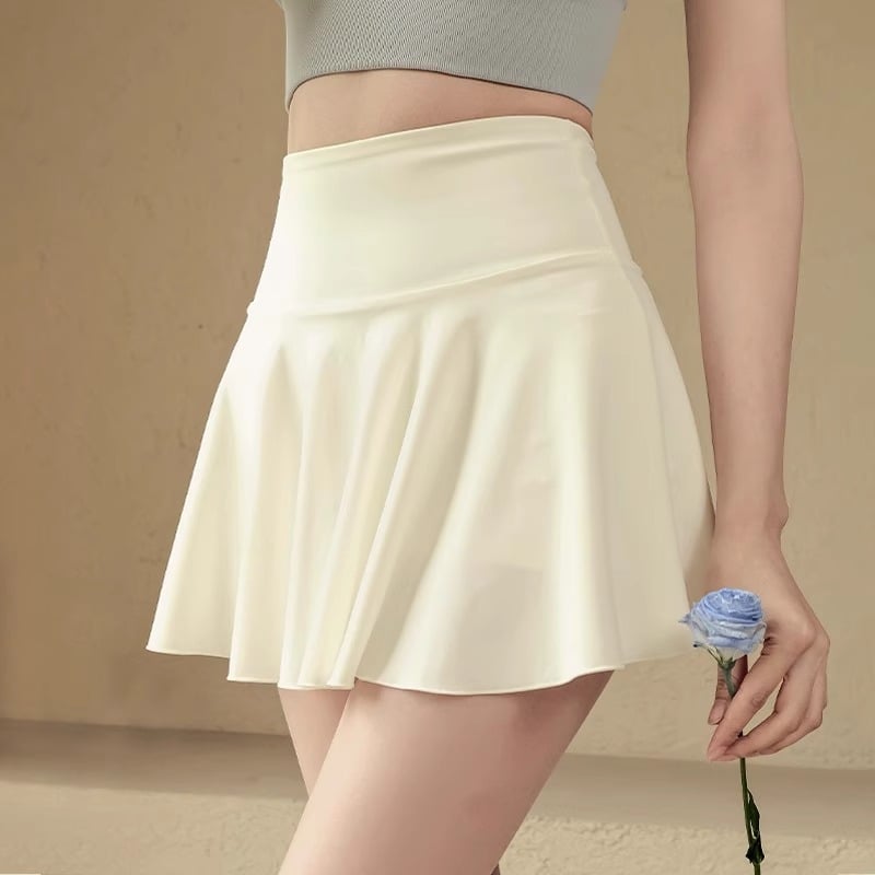 Fustă sport pentru femei în linie A – nailon 70–80% / spandex 20–30%, elasticitate mare, stil de vară