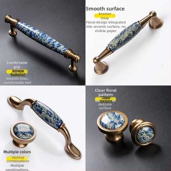 Mâner pentru dulap MDB-202 | Material: aliaj de zinc și ceramică | Utilizare: dulapuri, uși, sertare | Finisaj: Altul