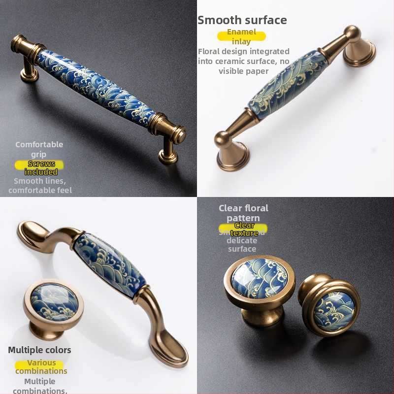 Mâner pentru dulap MDB-202 | Material: aliaj de zinc și ceramică | Utilizare: dulapuri, uși, sertare | Finisaj: Altul