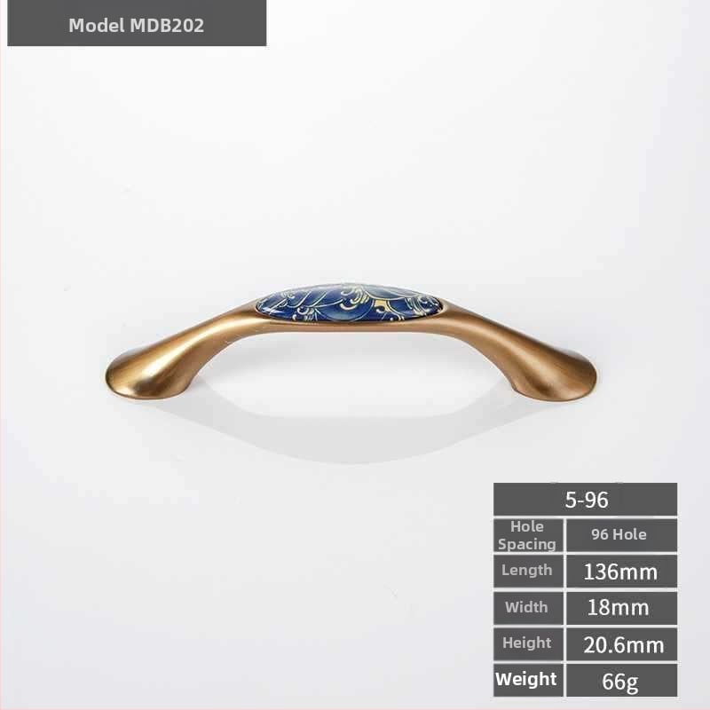 Mâner pentru dulap MDB-202 | Material: aliaj de zinc și ceramică | Utilizare: dulapuri, uși, sertare | Finisaj: Altul