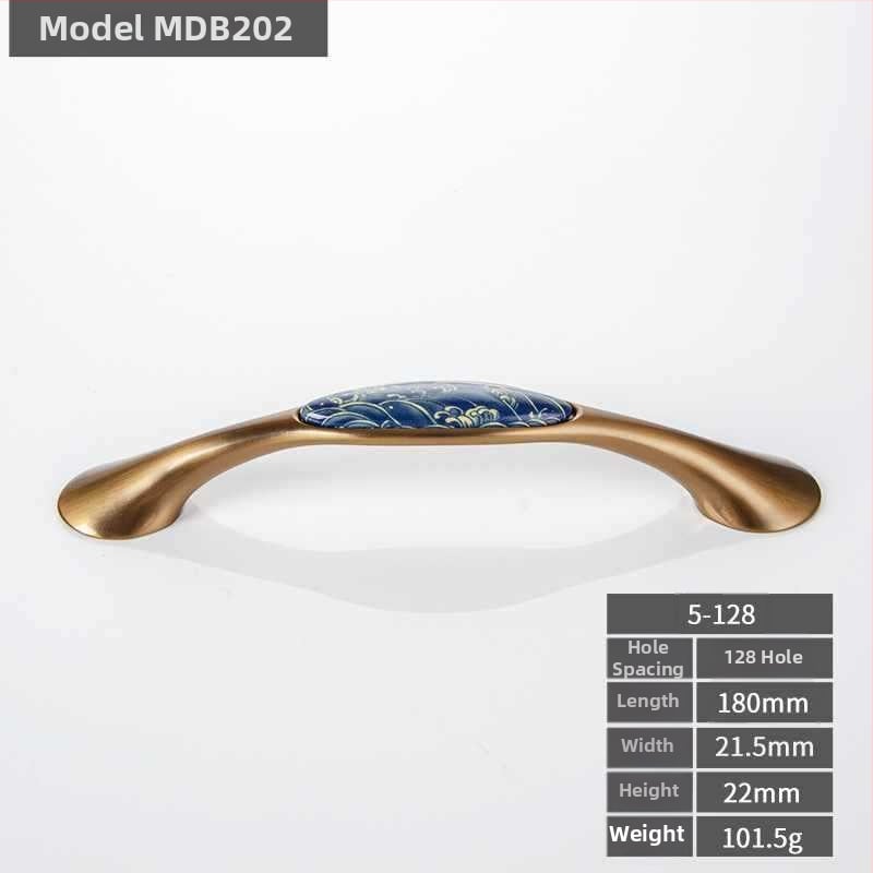 Mâner pentru dulap MDB-202 | Material: aliaj de zinc și ceramică | Utilizare: dulapuri, uși, sertare | Finisaj: Altul
