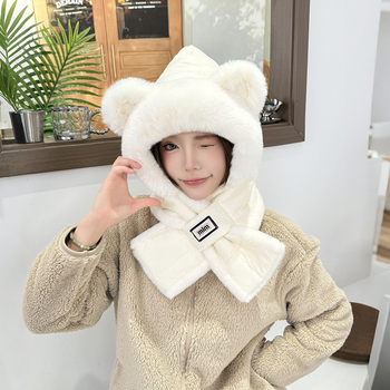 Σετ καπέλο-φουλάρι δύο τεμαχίων, ανεμοπροστασία και ζεστασιά, πολυεστέρας, unisex για ενήλικες, βαμμένο με τεχνική tie-dye, για χειμώνα, άνοιξη και φθινόπωρο