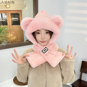 Σετ καπέλο-φουλάρι δύο τεμαχίων, ανεμοπροστασία και ζεστασιά, πολυεστέρας, unisex για ενήλικες, βαμμένο με τεχνική tie-dye, για χειμώνα, άνοιξη και φθινόπωρο