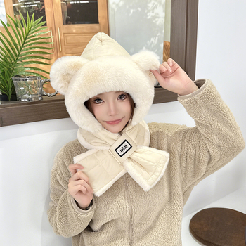 Σετ καπέλο-φουλάρι δύο τεμαχίων, ανεμοπροστασία και ζεστασιά, πολυεστέρας, unisex για ενήλικες, βαμμένο με τεχνική tie-dye, για χειμώνα, άνοιξη και φθινόπωρο