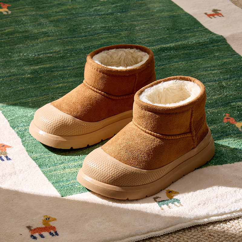 Dječje gležnjače od velura s flis podstavom, unisex, dob 4–12 godina, minimalistički stil