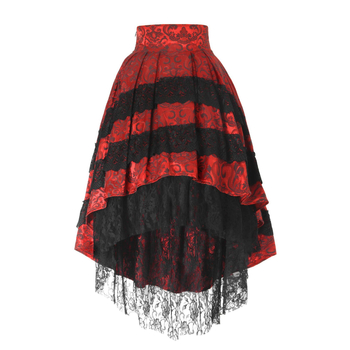 Gotička duga suknja, jedinstven uzorak, poliester jacquard tkanina, gotički vjetar, urbani hipster stil