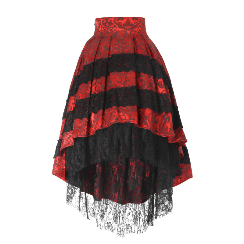 Gotička duga suknja, jedinstven uzorak, poliester jacquard tkanina, gotički vjetar, urbani hipster stil