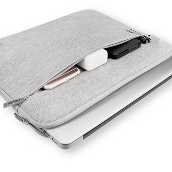 Husă pentru notebook și tabletă cu fermoar, poliester, interior căptușit cu buzunar intern cu fermoar, respirabil