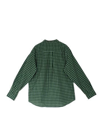 Cămașă damă în stil american retro cu carouri două nuanțe, guler Lapel, țesătură din bumbac yarn-dyed, mâneci lungi, croială lejeră