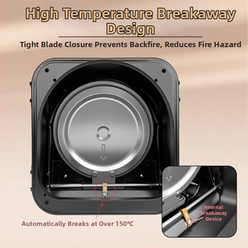 Fotile-compatible μονόδρομη βαλβίδα ελέγχου καπνού για κουζίνα, πυροπροστατευτική, από ανθρακούχο χάλυβα, ελαφρύς πολυτελής σχεδιασμός