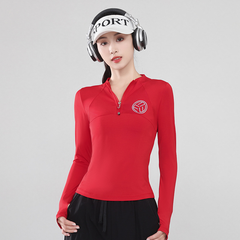 Γυναικείο αθλητικό τοπ με σταθερό γιακά, Milk Silk ύφασμα, 92% πολυεστέρας, 8% σπάντεξ, για τρέξιμο, γυμναστική και χορό (2024)