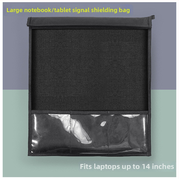 Geantă pentru caiet cu protecție RFID și protecție la semnale – închidere Velcro, buzunar pentru documente și laptop, căptușeală cu protecție nano, impermeabilă și rezistentă