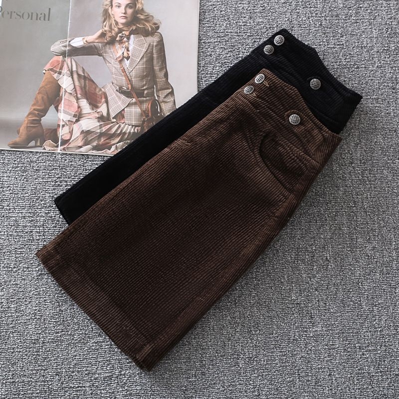 Corduroy szoknya nőknek – magas derekú, A-vonal, rövid, őszi-téli mindennapi stílus