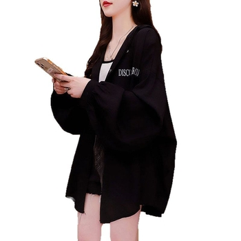Hooded cardigan za žene, slobodan kroj, Poliester 90–95%, Srednja duljina 65-80 cm, Dugi rukavi, Tanka tkanina