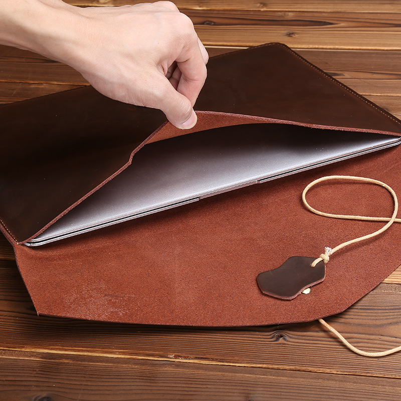 S080 Kožna clutch torba s unutarnjom pretinicom za računalo, vodootporna i otporna na udarce, unisex, za notebook/tablet