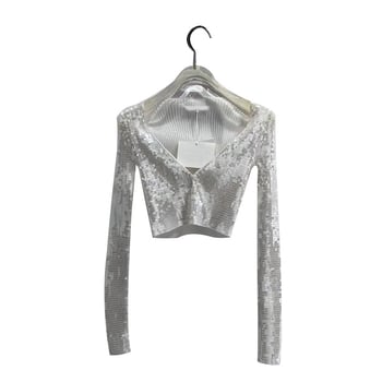 Cardigan dama stil franțuzesc, croi slim, mâneci lungi, decolteu în V, lungime scurtă, poliester 95%+