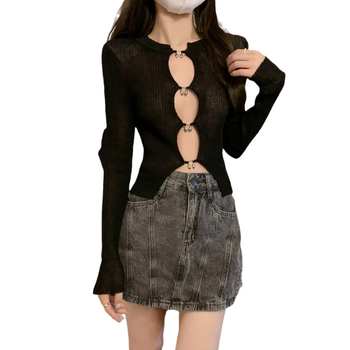Top tricot cu croială regular, protecție UPF30+, amestec poliester/spandex, mâneci lungi