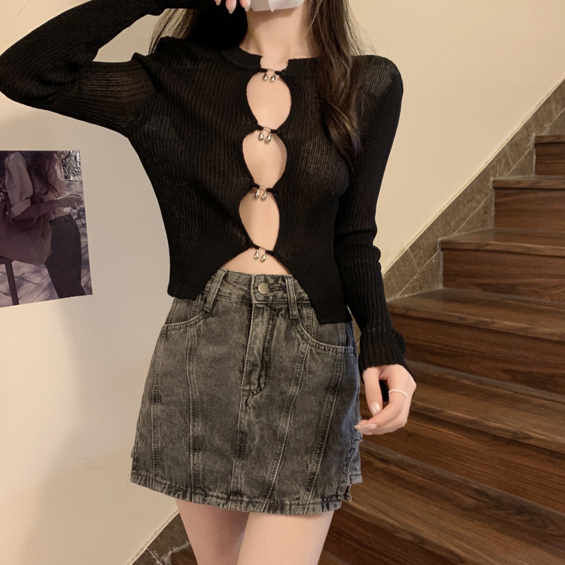 Top tricot cu croială regular, protecție UPF30+, amestec poliester/spandex, mâneci lungi