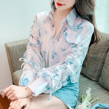 Női napvédő kardigán Ice Silk anyagból, laza szabású, hosszú ujjú, húzózsinórral, hossz 50–65 cm, tavasz 2024, chiffon/poliészter