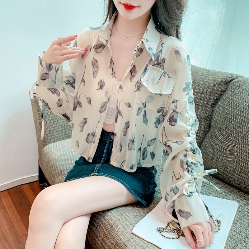 Női napvédő kardigán Ice Silk anyagból, laza szabású, hosszú ujjú, húzózsinórral, hossz 50–65 cm, tavasz 2024, chiffon/poliészter