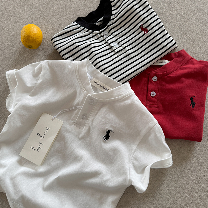 Tricou polo pentru copii cu dungi, bumbac, pentru copii 3–8 ani, vară 2025