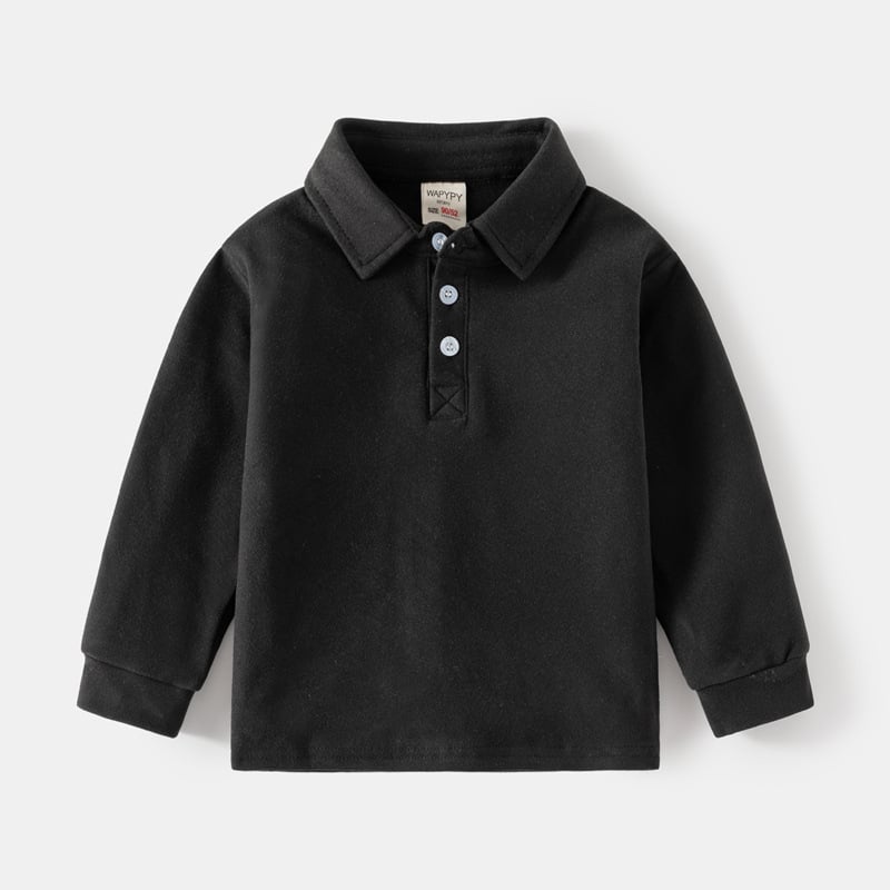 Tricou polo pentru copii cu mâneci lungi, stil coreean, dungi, țesătură din fibre chimice, pentru băieți, primăvară-toamnă