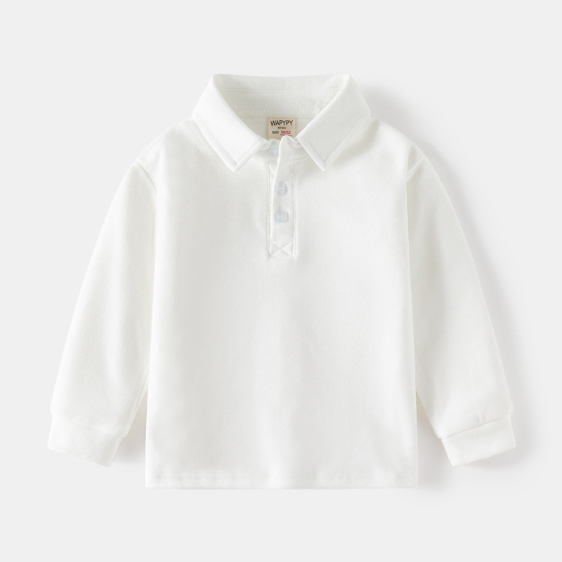 Tricou polo pentru copii cu mâneci lungi, stil coreean, dungi, țesătură din fibre chimice, pentru băieți, primăvară-toamnă