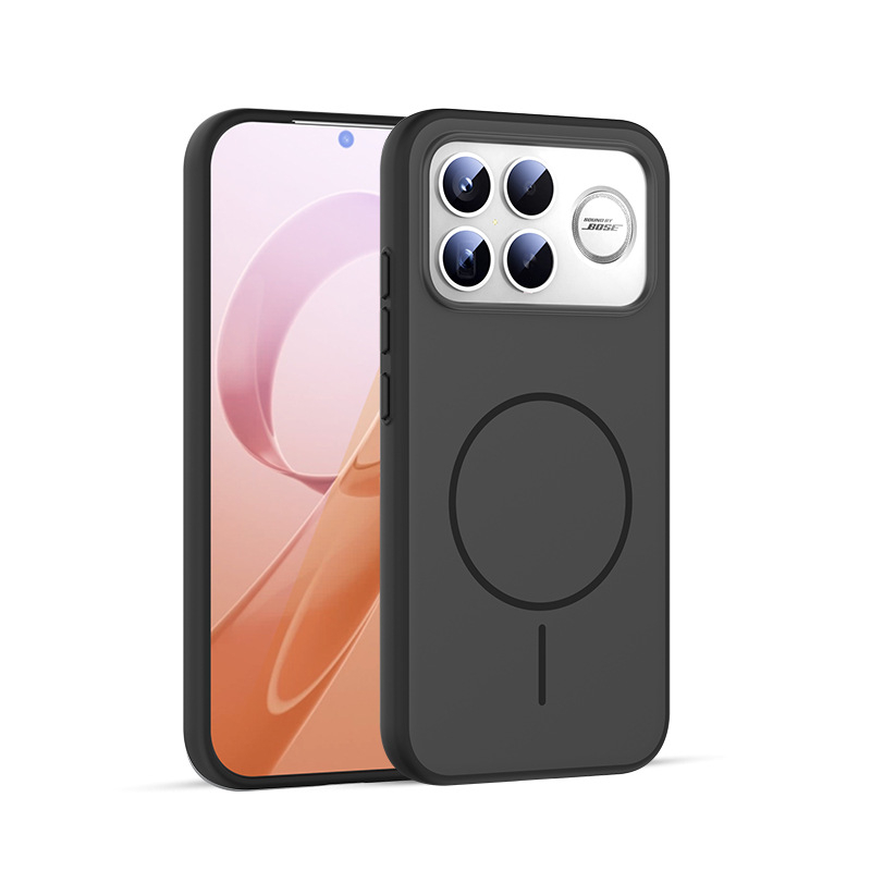 Carcasă de protecție Redmi K90 cu închidere magnetică, margine 2-în-1 moale și panou spate dur din acril, finisaj mat, antiamprente, două butoane metalice independente