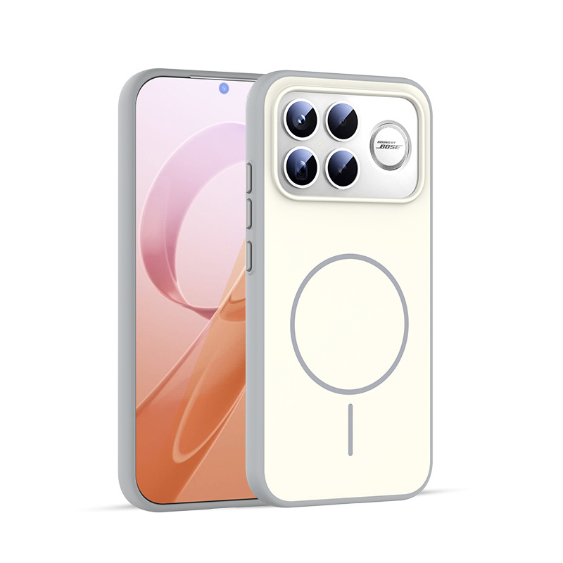 Carcasă de protecție Redmi K90 cu închidere magnetică, margine 2-în-1 moale și panou spate dur din acril, finisaj mat, antiamprente, două butoane metalice independente