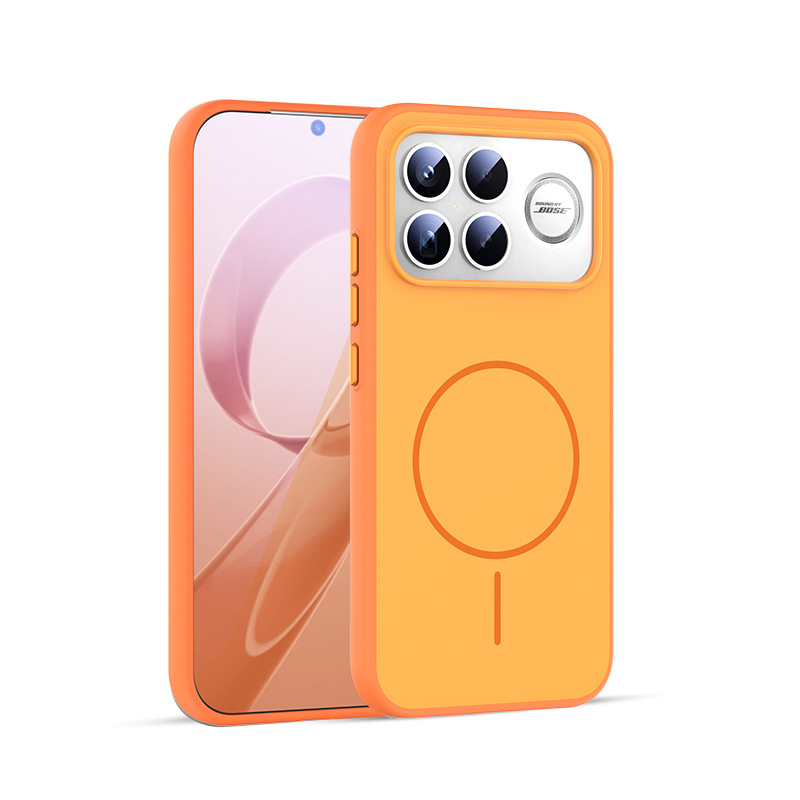 Carcasă de protecție Redmi K90 cu închidere magnetică, margine 2-în-1 moale și panou spate dur din acril, finisaj mat, antiamprente, două butoane metalice independente