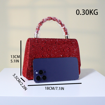 Estélyi táska PVC anyagból, kis négyzet alakú stílus, vízszintes forma, mágneszár, dokumentumrekesz, poliészter bélés