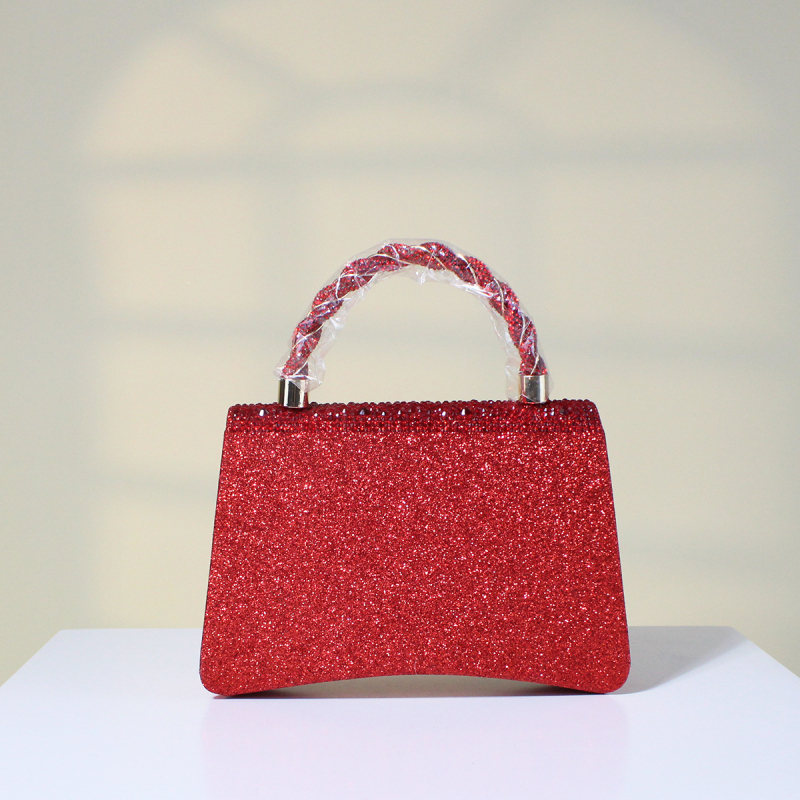 Estélyi táska PVC anyagból, kis négyzet alakú stílus, vízszintes forma, mágneszár, dokumentumrekesz, poliészter bélés