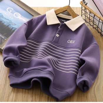 Παιδικό φλιζέ φούτερ με μακριά μανίκια, βαμβακερό ύφασμα, για τον χειμώνα