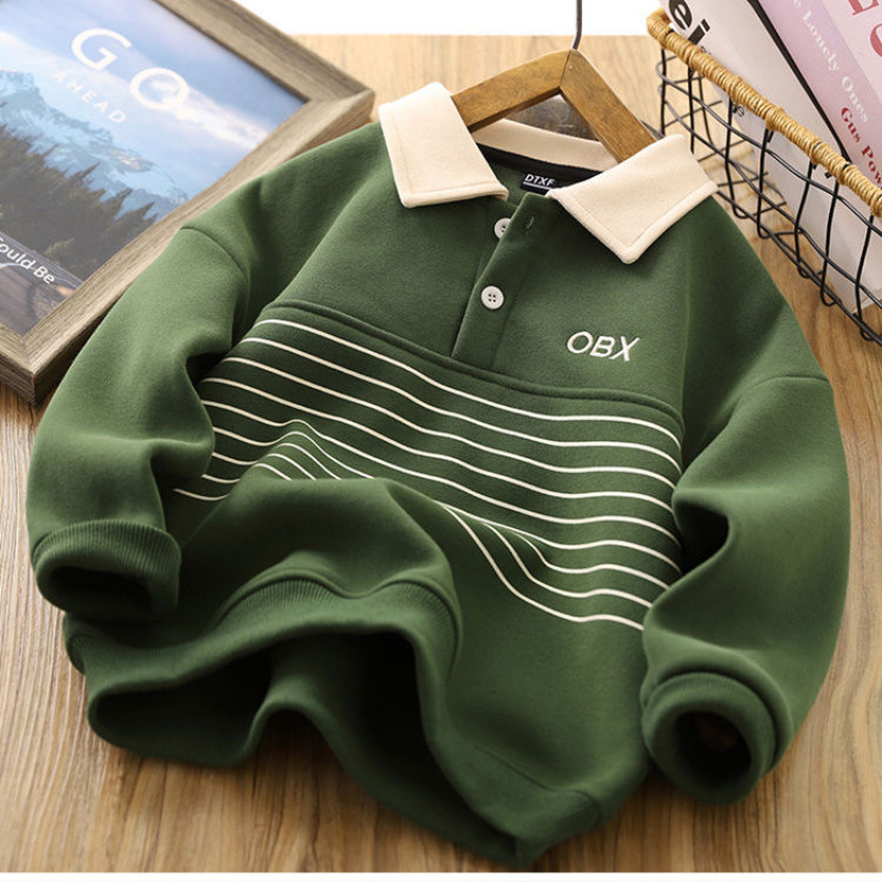 Παιδικό φλιζέ φούτερ με μακριά μανίκια, βαμβακερό ύφασμα, για τον χειμώνα