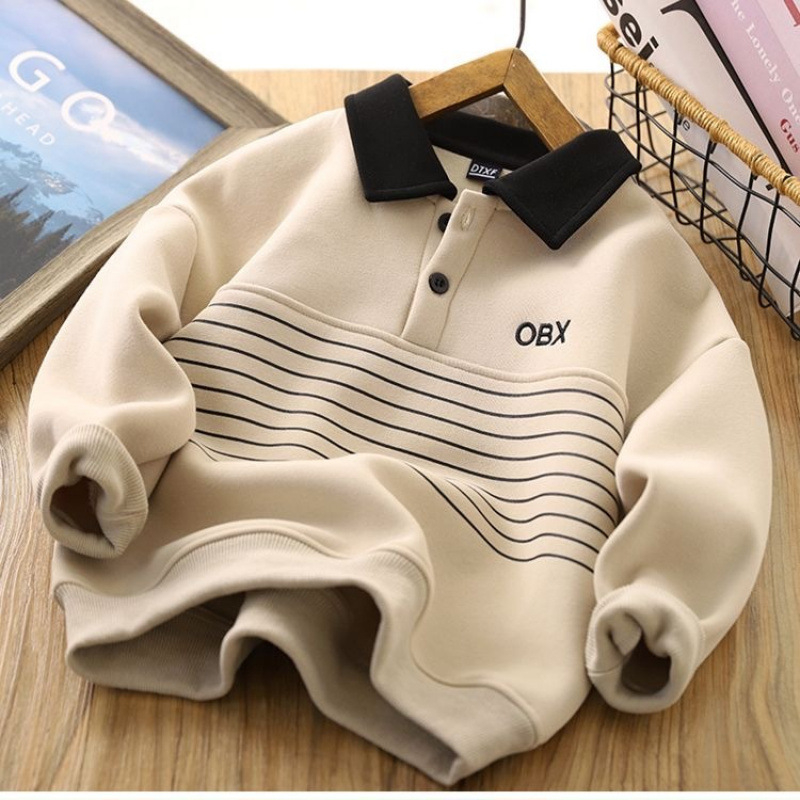 Παιδικό φλιζέ φούτερ με μακριά μανίκια, βαμβακερό ύφασμα, για τον χειμώνα