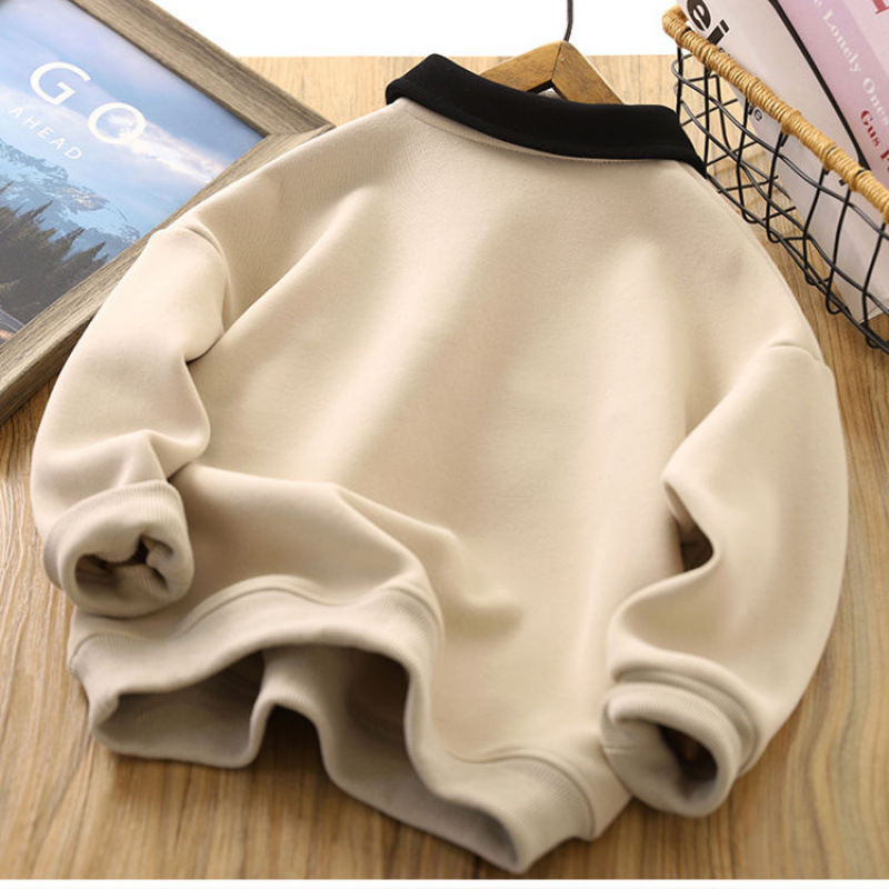 Παιδικό φλιζέ φούτερ με μακριά μανίκια, βαμβακερό ύφασμα, για τον χειμώνα