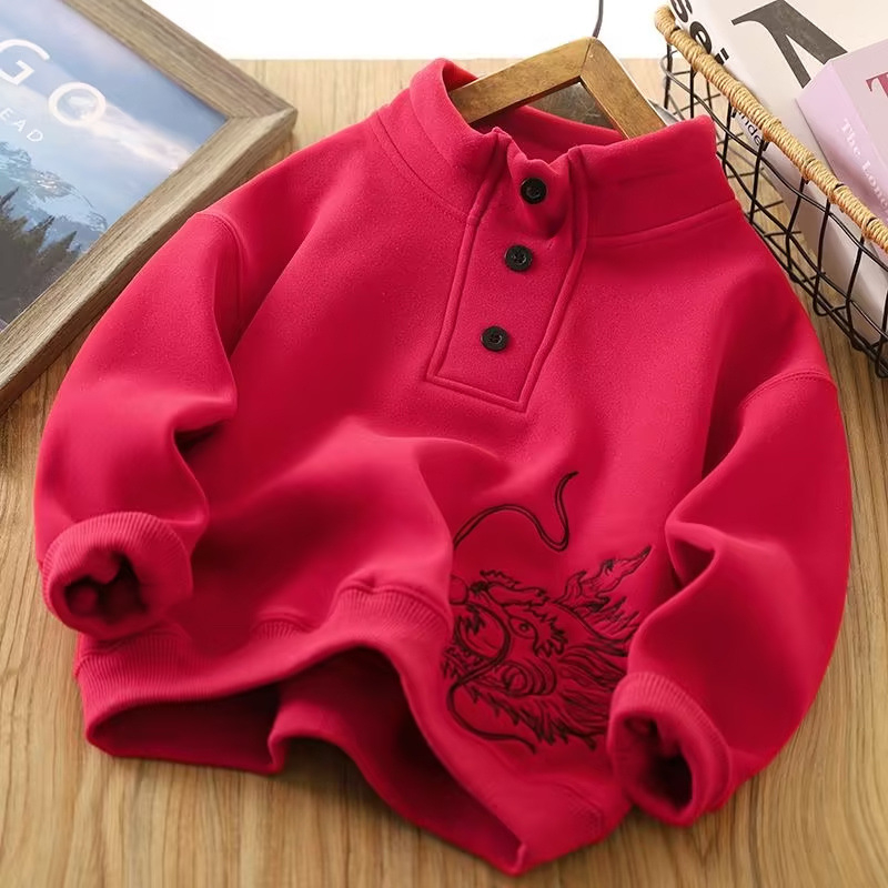 Παιδικό φλιζέ φούτερ με μακριά μανίκια, βαμβακερό ύφασμα, για τον χειμώνα