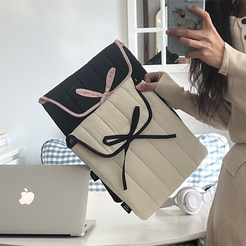 Tabletta tok pánttal és masnival – csíkos minta, vászon anyag, vászon bélés, rendkívül könnyű, 2025 tavasz