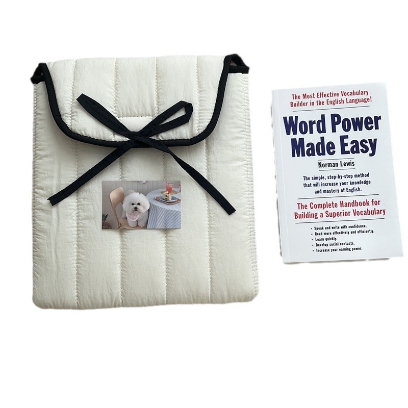 Tabletta tok pánttal és masnival – csíkos minta, vászon anyag, vászon bélés, rendkívül könnyű, 2025 tavasz