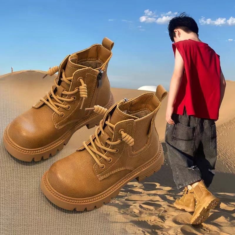 Dječje čizme za gležanj od sintetičke kože, vodootporne, niski kroj, britanski stil, unisex