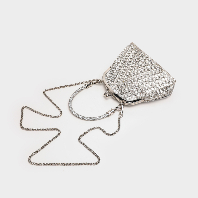 Akrilna ručna clutch torba, ovalnog oblika, bucket stil, zatvarač s kopčom, džep za telefon