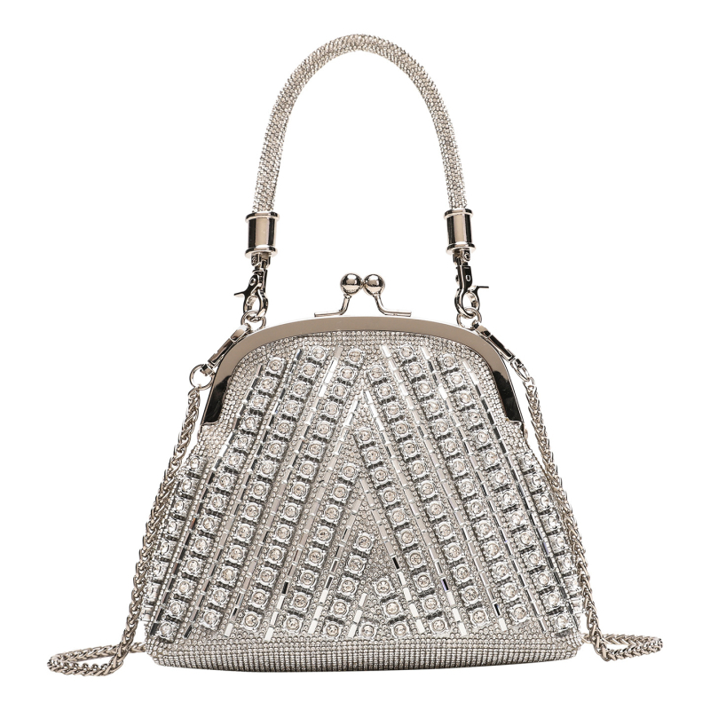 Akrilna ručna clutch torba, ovalnog oblika, bucket stil, zatvarač s kopčom, džep za telefon