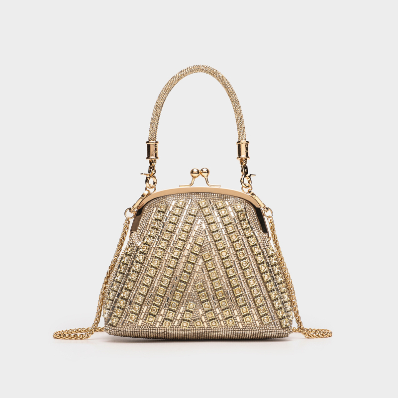 Akrilna ručna clutch torba, ovalnog oblika, bucket stil, zatvarač s kopčom, džep za telefon