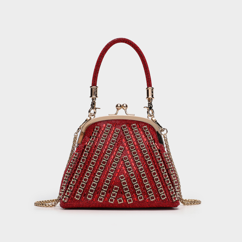 Akrilna ručna clutch torba, ovalnog oblika, bucket stil, zatvarač s kopčom, džep za telefon