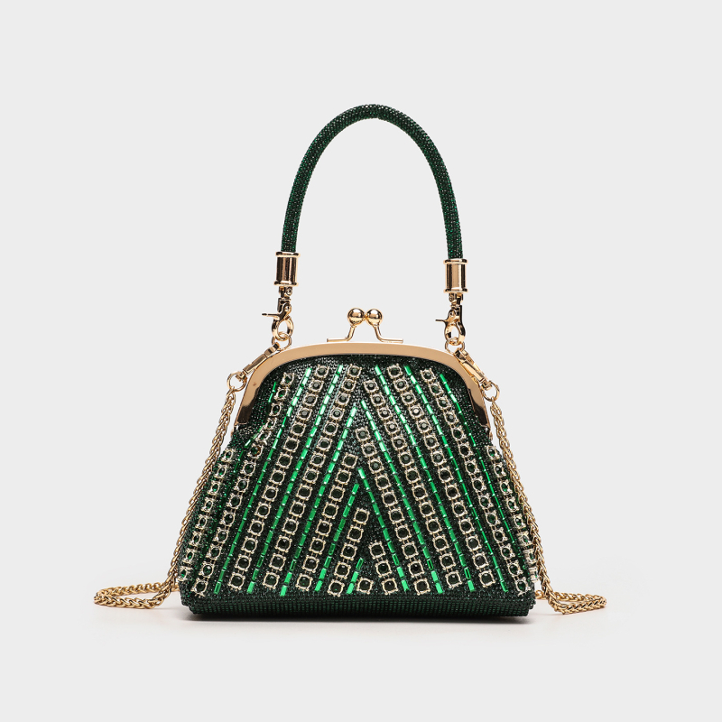 Akrilna ručna clutch torba, ovalnog oblika, bucket stil, zatvarač s kopčom, džep za telefon