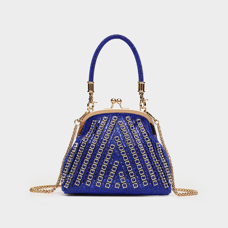 Akrilna ručna clutch torba, ovalnog oblika, bucket stil, zatvarač s kopčom, džep za telefon