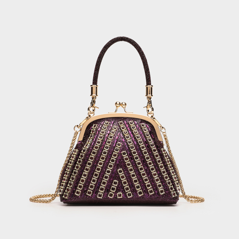 Akrilna ručna clutch torba, ovalnog oblika, bucket stil, zatvarač s kopčom, džep za telefon
