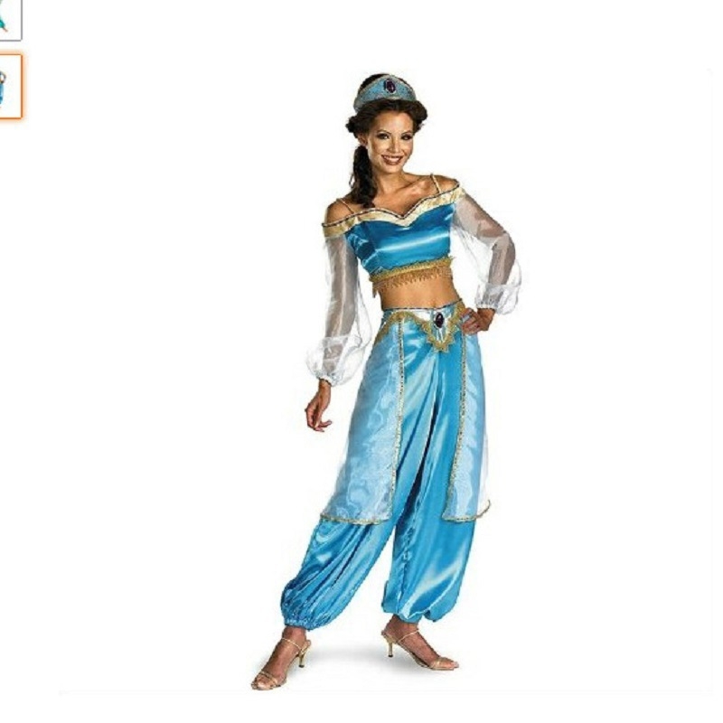 Kostim cosplay Jasmine Aladdin za žene, pozorišna odjeća, smjesa Spandexa i najlona, zima 2025