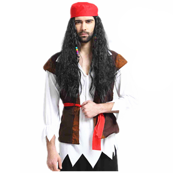 Unisex piratski kostim za Halloween, Pirates of the Caribbean — set s haljinom i prslukom, poliester tkanina, za cosplay u igrama/animacijama