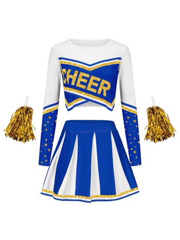 Vesice Ženski set za cheerleading, Materijal Milk Silk, Scenska izvedba, Proljeće 2025, Uzrast 18–24